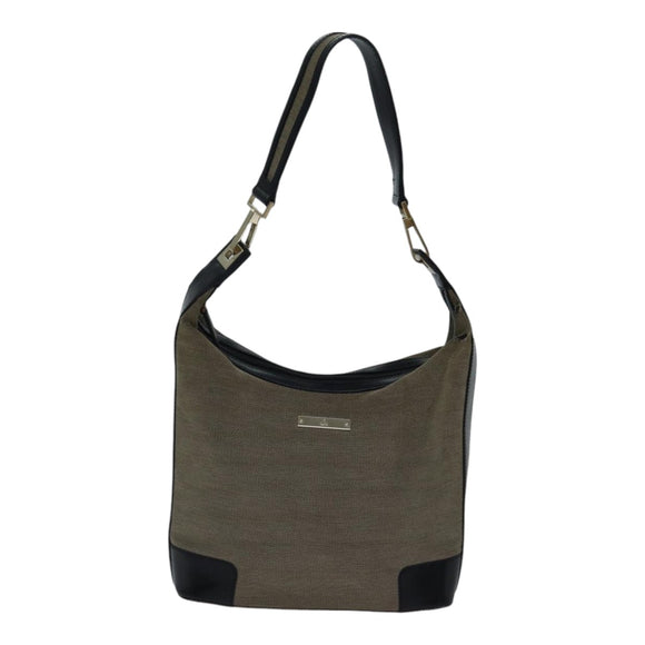 GUCCI Shoulder Bag Canvas Beige Auth ac3261