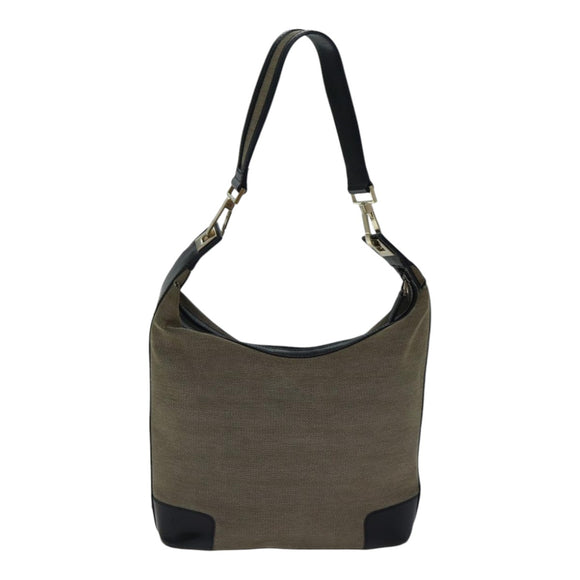 GUCCI Shoulder Bag Canvas Beige Auth ac3261