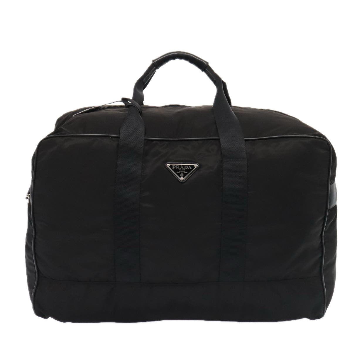 PRADA Boston Bag Nylon Black Auth ac3266 - 0