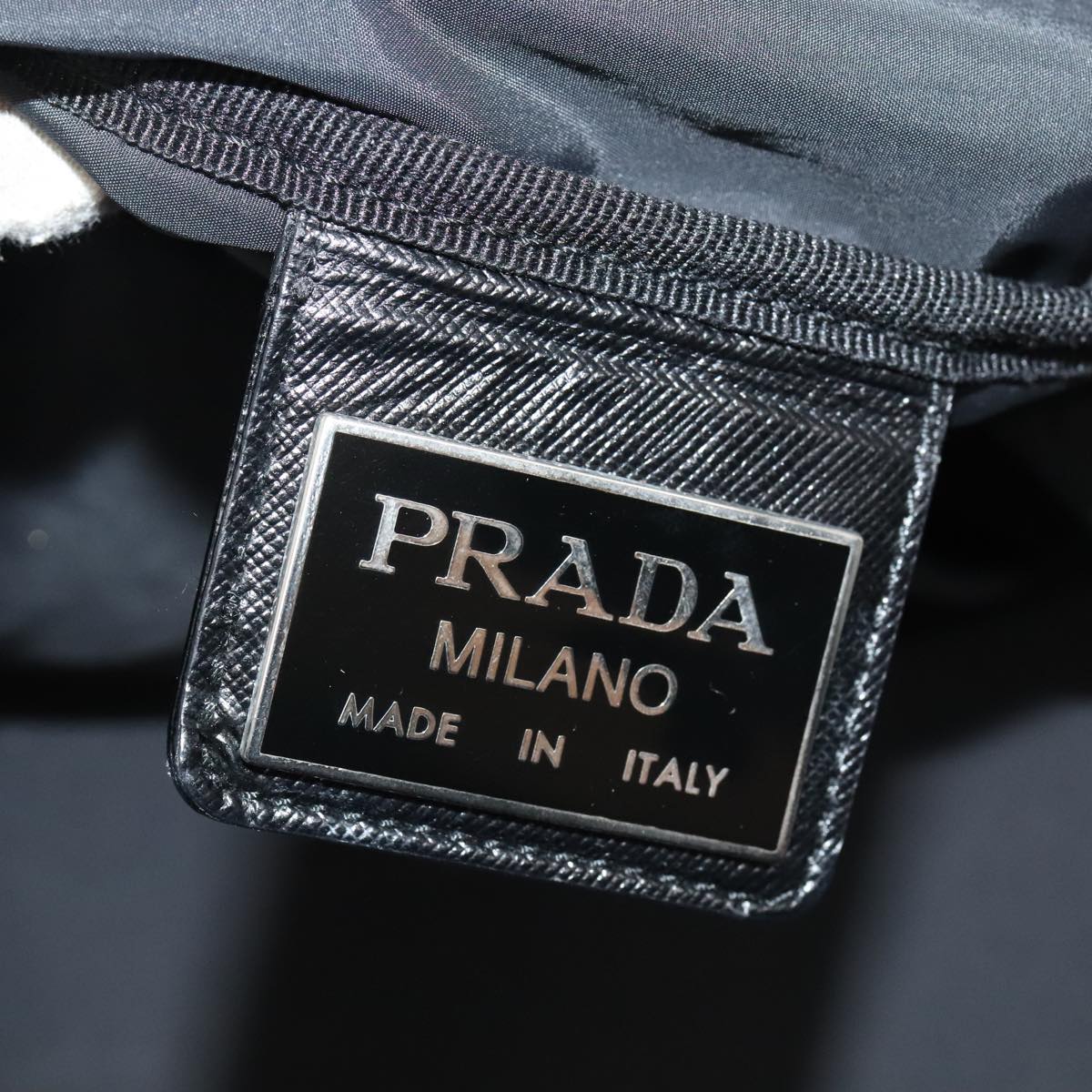 PRADA Boston Bag Nylon Black Auth ac3266