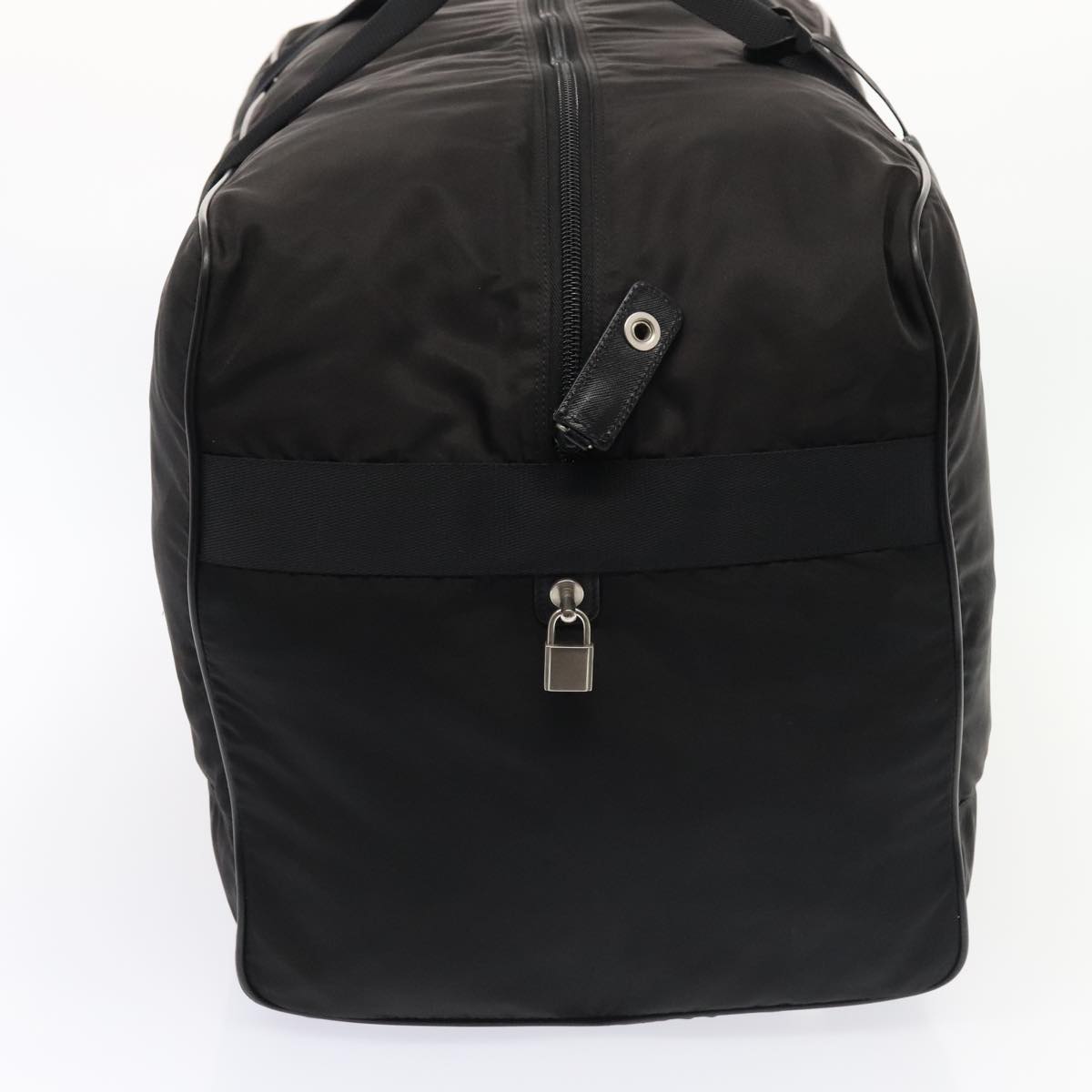 PRADA Boston Bag Nylon Black Auth ac3266