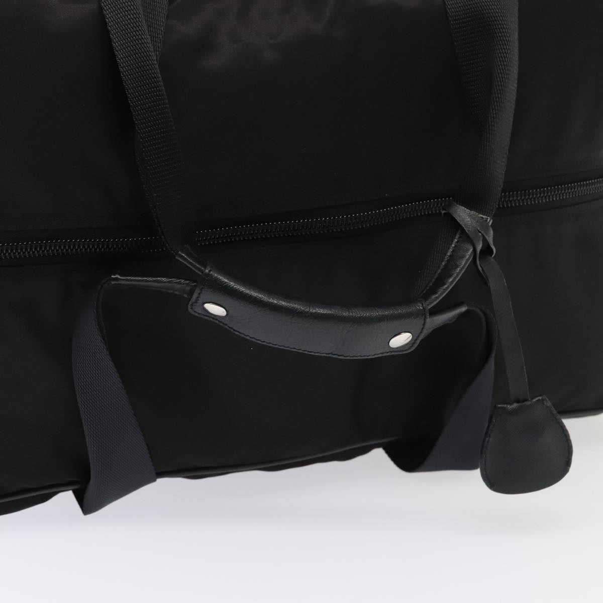 PRADA Boston Bag Nylon Black Auth ac3266