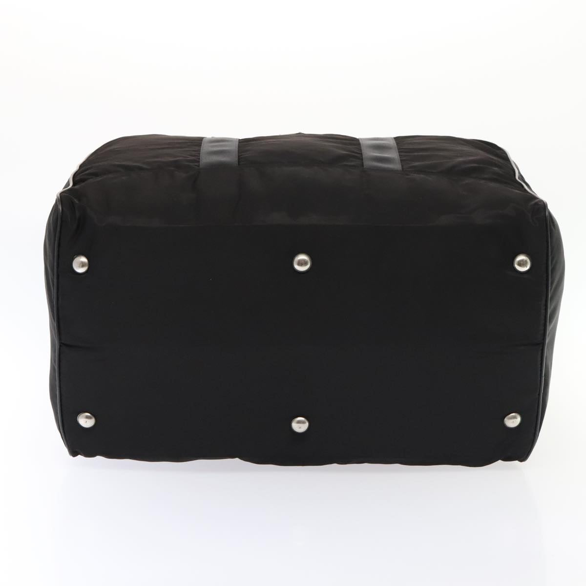 PRADA Boston Bag Nylon Black Auth ac3266