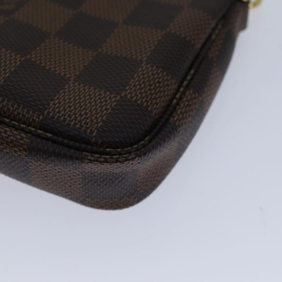 LOUIS VUITTON Damier Ebene Mini Pochette Accessoires Pouch N58009 LV Auth ac3267