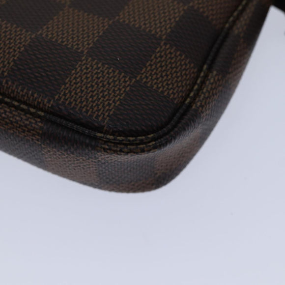 LOUIS VUITTON Damier Ebene Mini Pochette Accessoires Pouch N58009 LV Auth ac3267