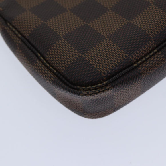 LOUIS VUITTON Damier Ebene Mini Pochette Accessoires Pouch N58009 LV Auth ac3267