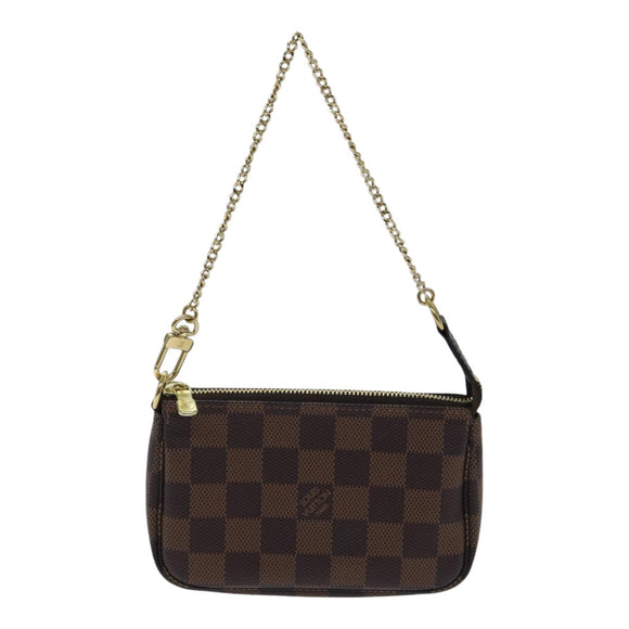LOUIS VUITTON Damier Ebene Mini Pochette Accessoires Pouch N58009 LV Auth ac3267