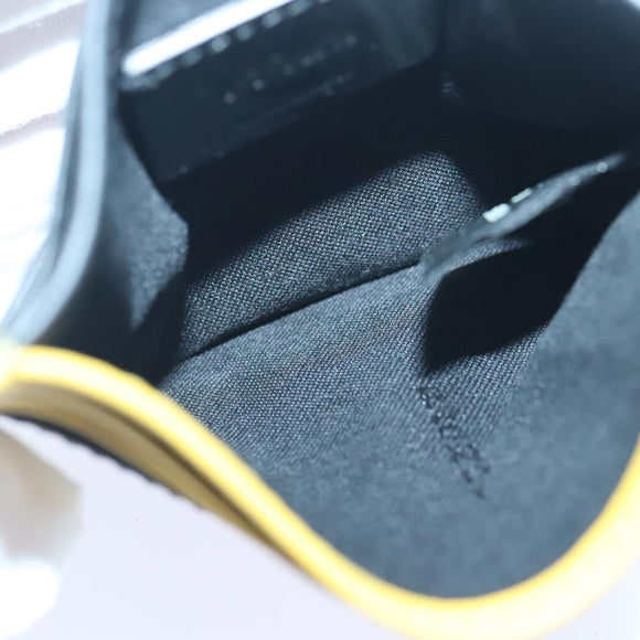 FENDI Card Case Leather Yellow Auth ac3270V