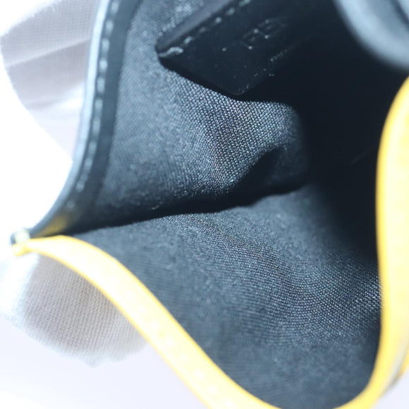 FENDI Card Case Leather Yellow Auth ac3270V