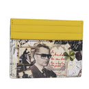 FENDI Card Case Leather Yellow Auth ac3270V-1