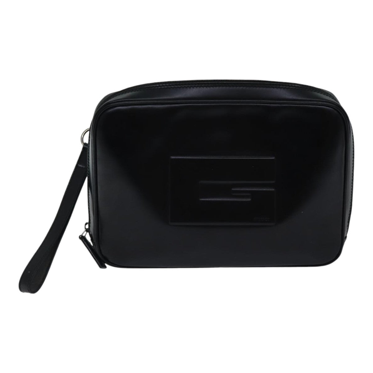 GUCCI Clutch Bag Patent leather Black Auth ac3275