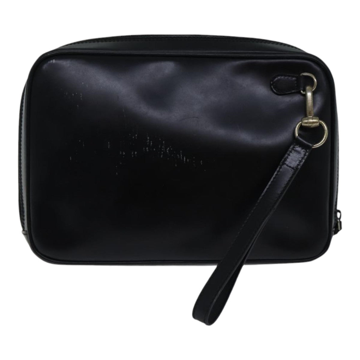 GUCCI Clutch Bag Patent leather Black Auth ac3275 - 0