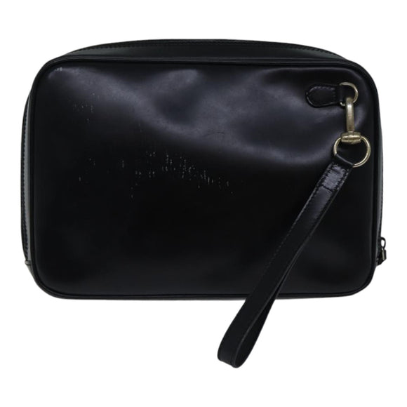GUCCI Clutch Bag Patent leather Black Auth ac3275