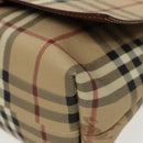 BURBERRY Nova Check Shoulder Bag PVC Leather Beige Auth ac3276-8