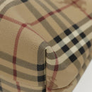 BURBERRY Nova Check Shoulder Bag PVC Leather Beige Auth ac3276-16