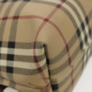 BURBERRY Nova Check Shoulder Bag PVC Leather Beige Auth ac3276-17