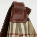 BURBERRY Nova Check Shoulder Bag PVC Leather Beige Auth ac3276-18