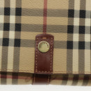 BURBERRY Nova Check Shoulder Bag PVC Leather Beige Auth ac3276-9