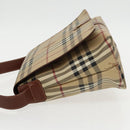 BURBERRY Nova Check Shoulder Bag PVC Leather Beige Auth ac3276-4