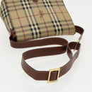 BURBERRY Nova Check Shoulder Bag PVC Leather Beige Auth ac3276-7