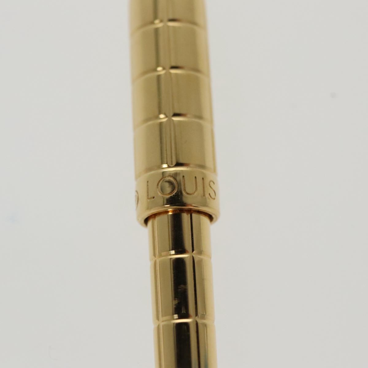 LOUIS VUITTON Styro Agenda Ballpoint Pen metal Gold LV Auth ac3278