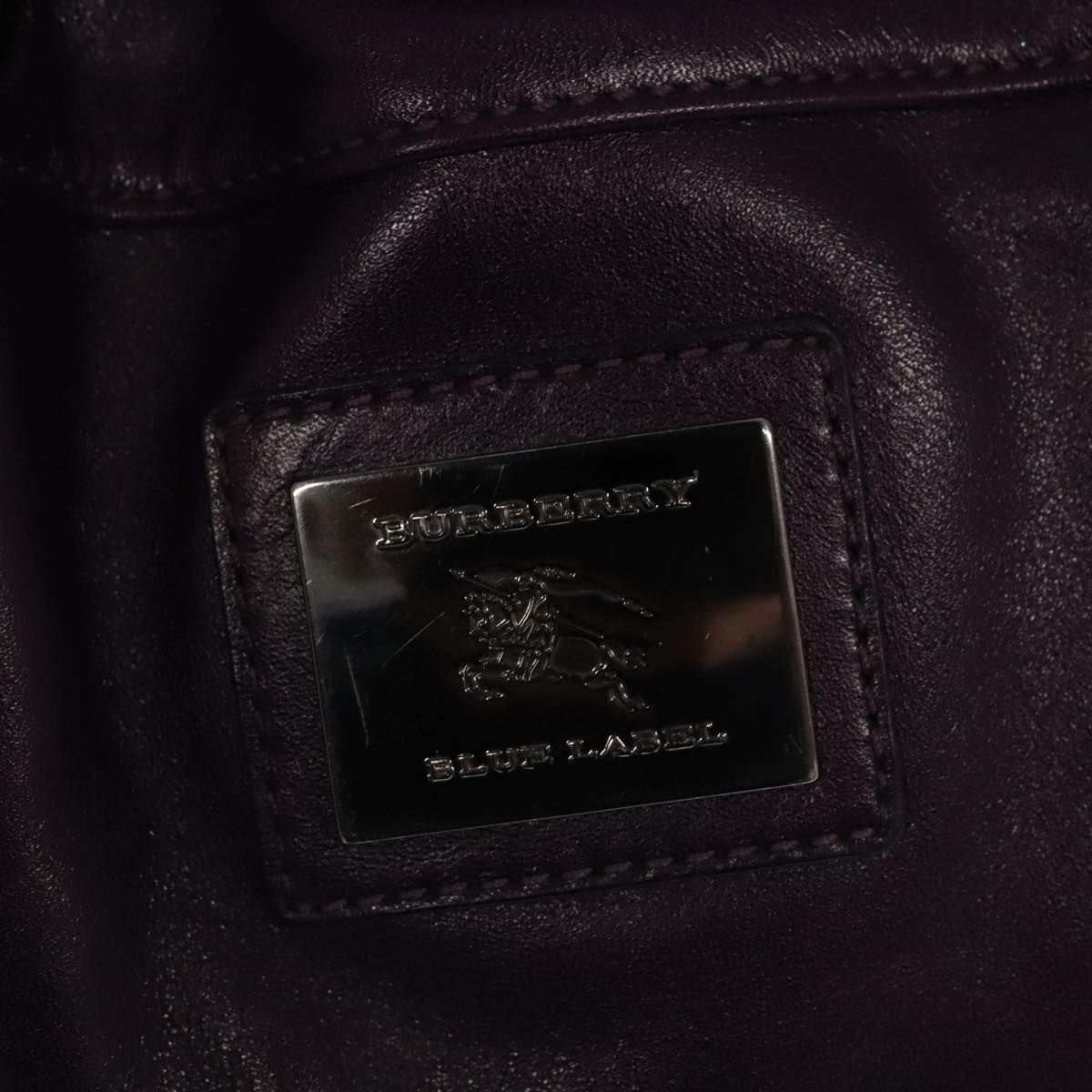 BURBERRY Hand Bag Leather Purple Auth ac3281