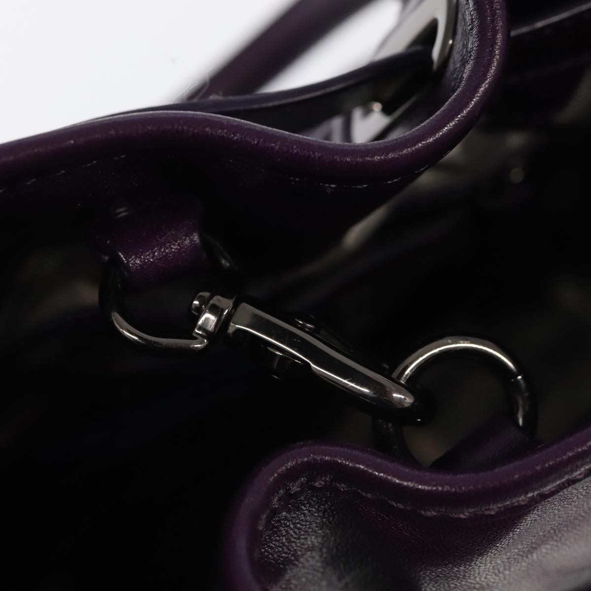 BURBERRY Hand Bag Leather Purple Auth ac3281