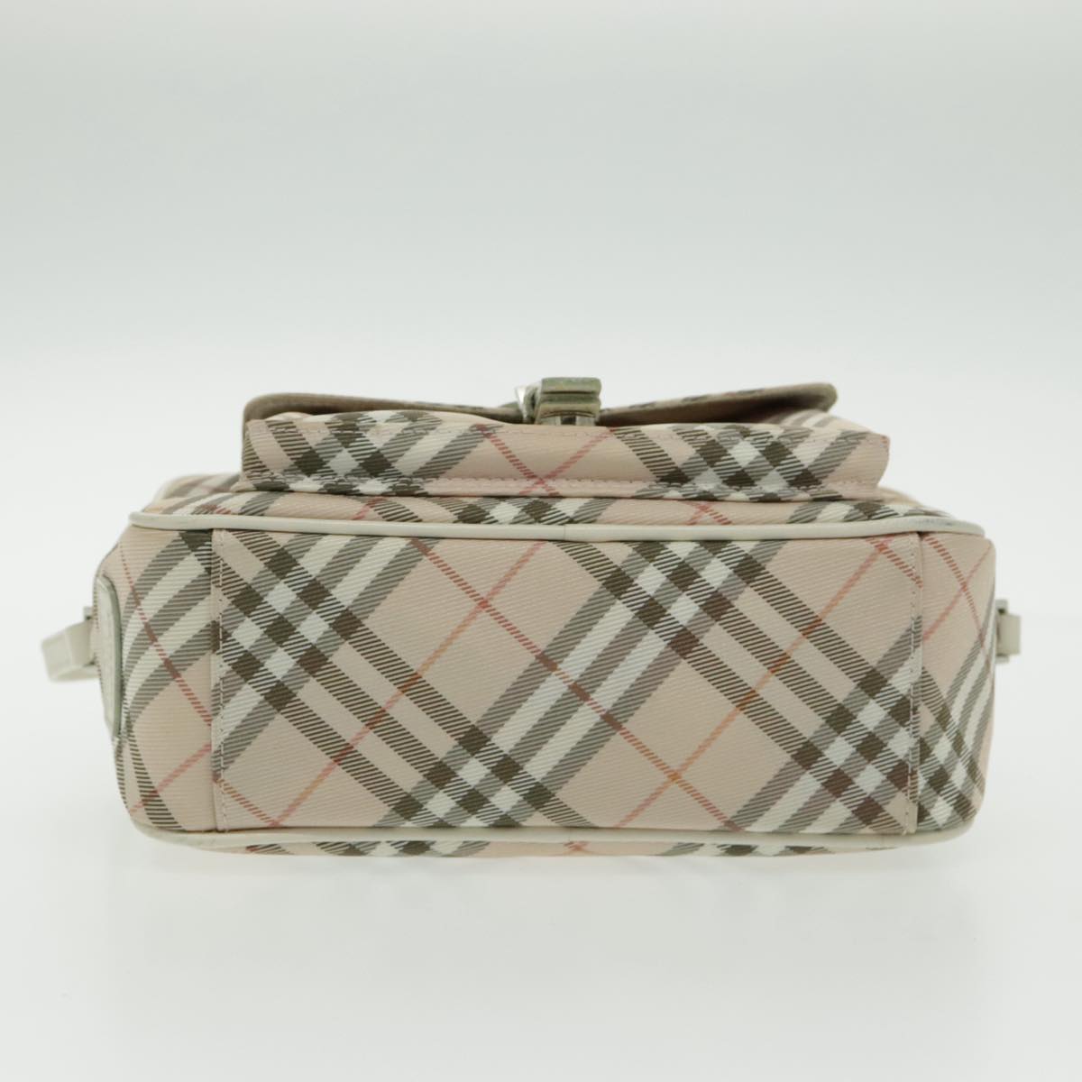 BURBERRY Nova Check Blue Label Shoulder Bag Canvas Pink Auth ac3282