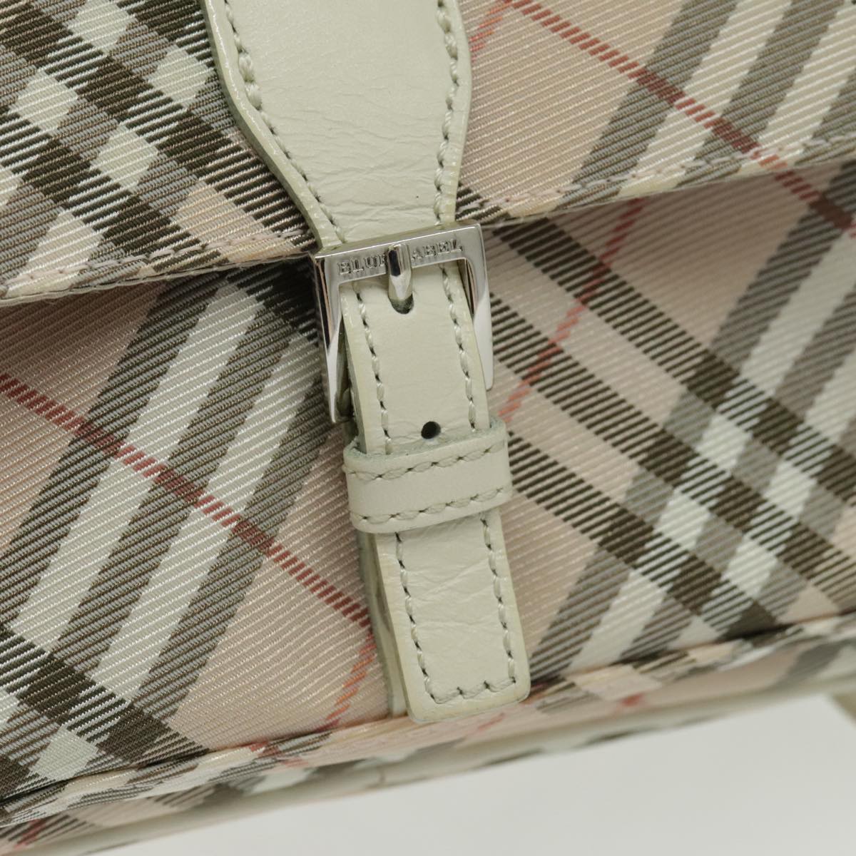 BURBERRY Nova Check Blue Label Shoulder Bag Canvas Pink Auth ac3282