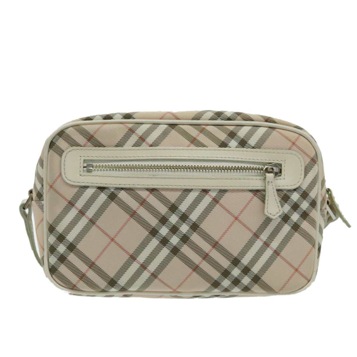 BURBERRY Nova Check Blue Label Shoulder Bag Canvas Pink Auth ac3282