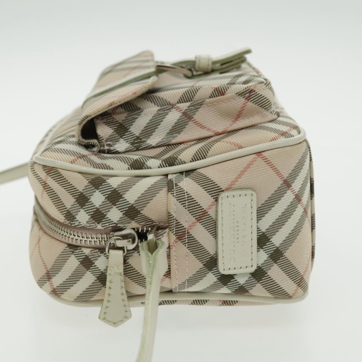 BURBERRY Nova Check Blue Label Shoulder Bag Canvas Pink Auth ac3282