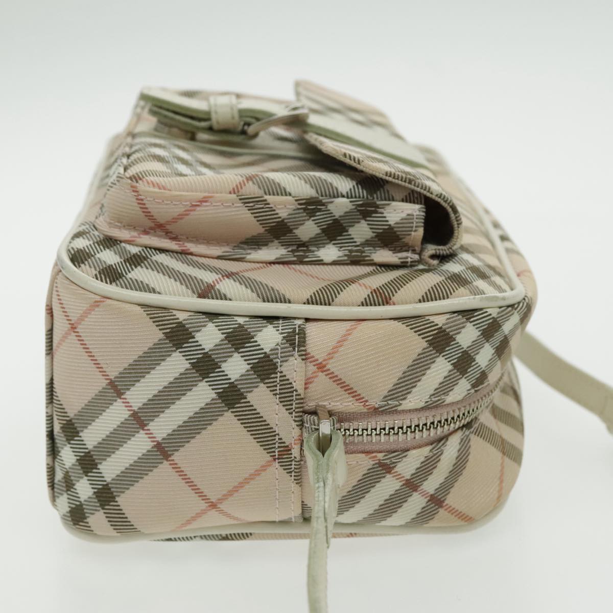 BURBERRY Nova Check Blue Label Shoulder Bag Canvas Pink Auth ac3282