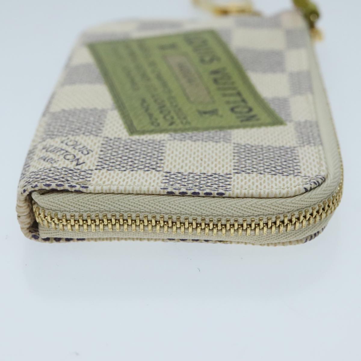 LOUIS VUITTON Damier Azur Pochette Cles Compli Coin Purse N63805 LV Auth ac3284