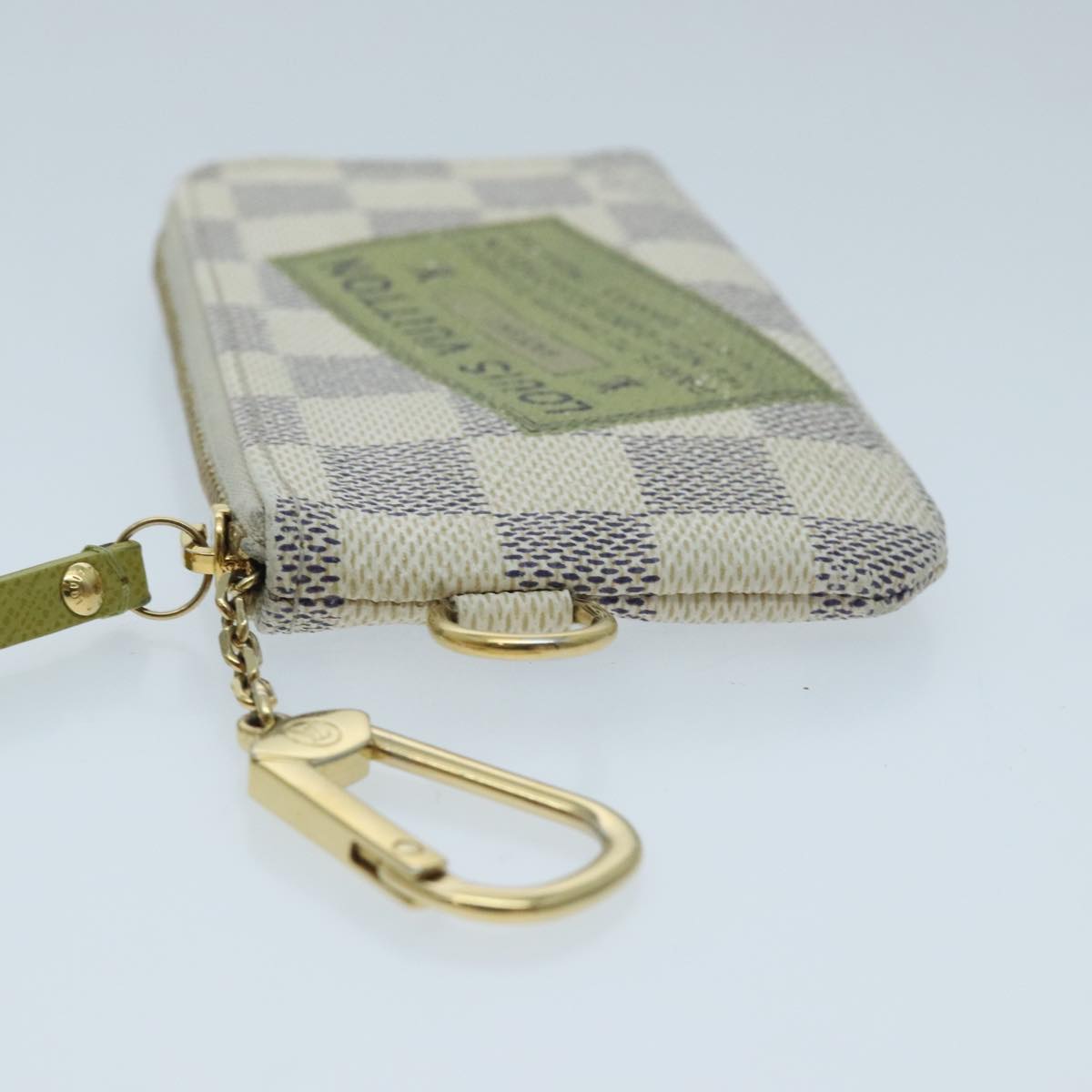 LOUIS VUITTON Damier Azur Pochette Cles Compli Coin Purse N63805 LV Auth ac3285