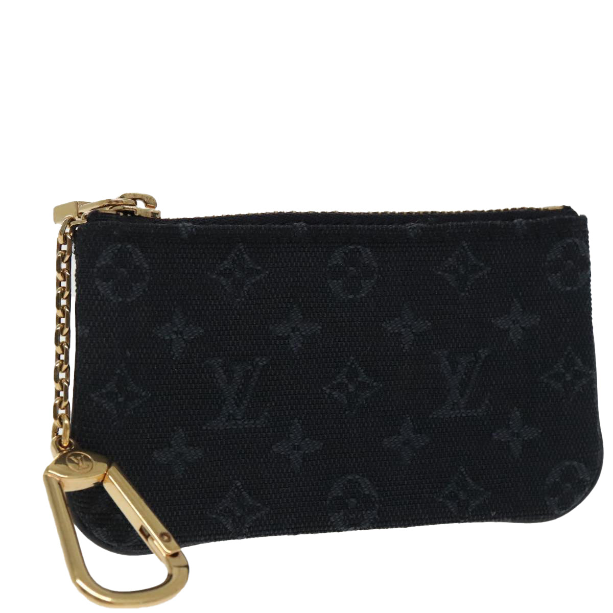 LOUIS VUITTON Monogram Mini Pochette Cles Coin Purse TST Blue M92436 Auth ac3287