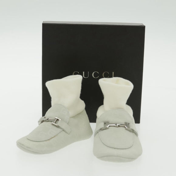 GUCCI Baby Shoes Suede White Auth ac3288