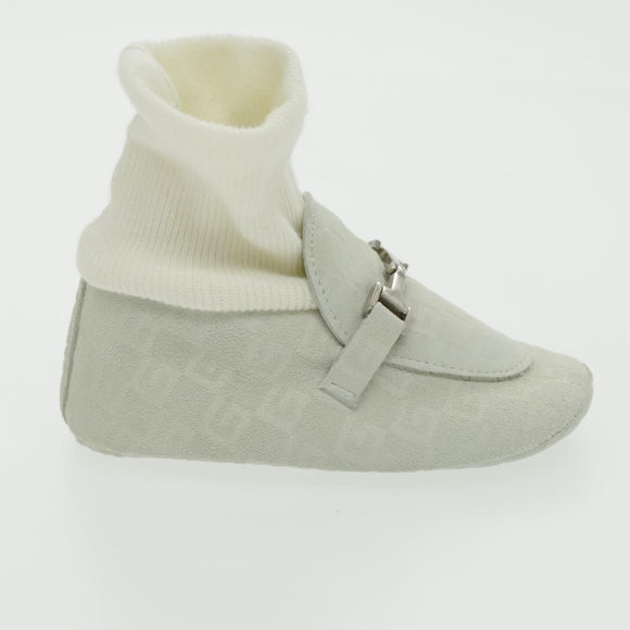 GUCCI Baby Shoes Suede White Auth ac3288