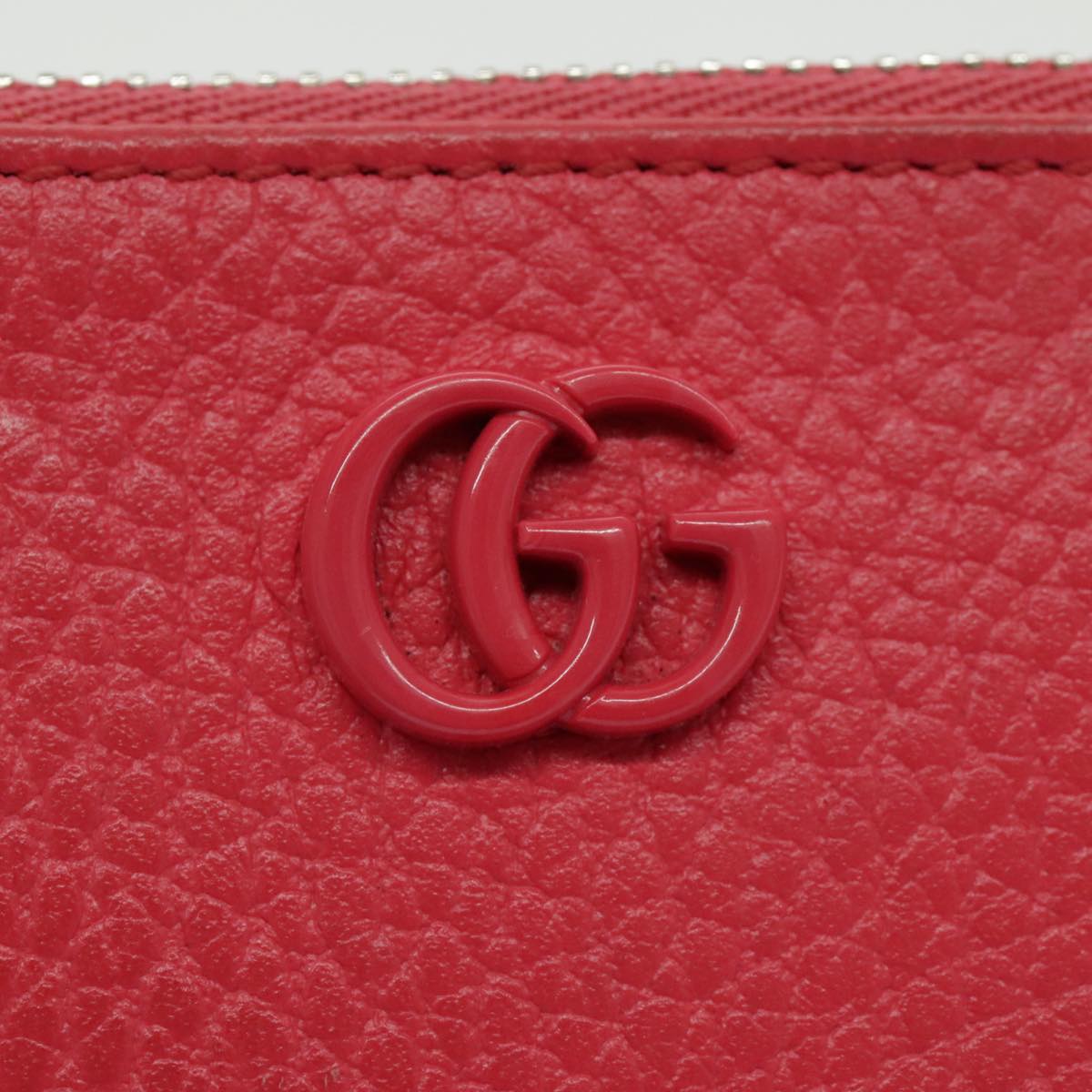 GUCCI Coin Purse Leather Pink Silver 701070 Auth ac3291