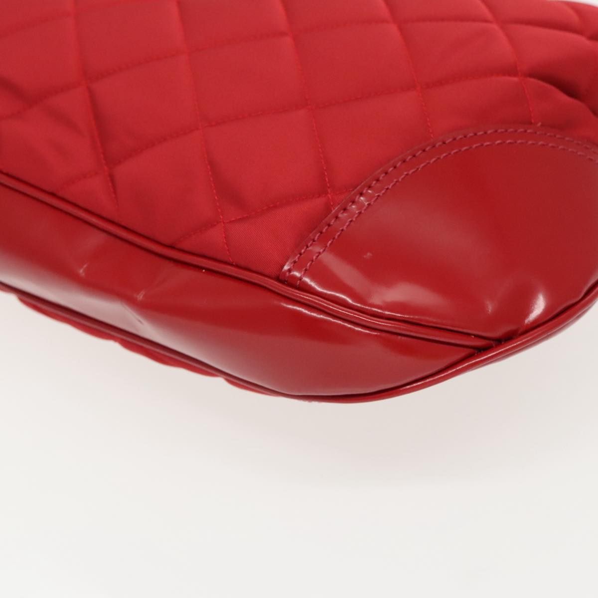 BURBERRY Shoulder Bag Nylon Leather Red Auth ac3295