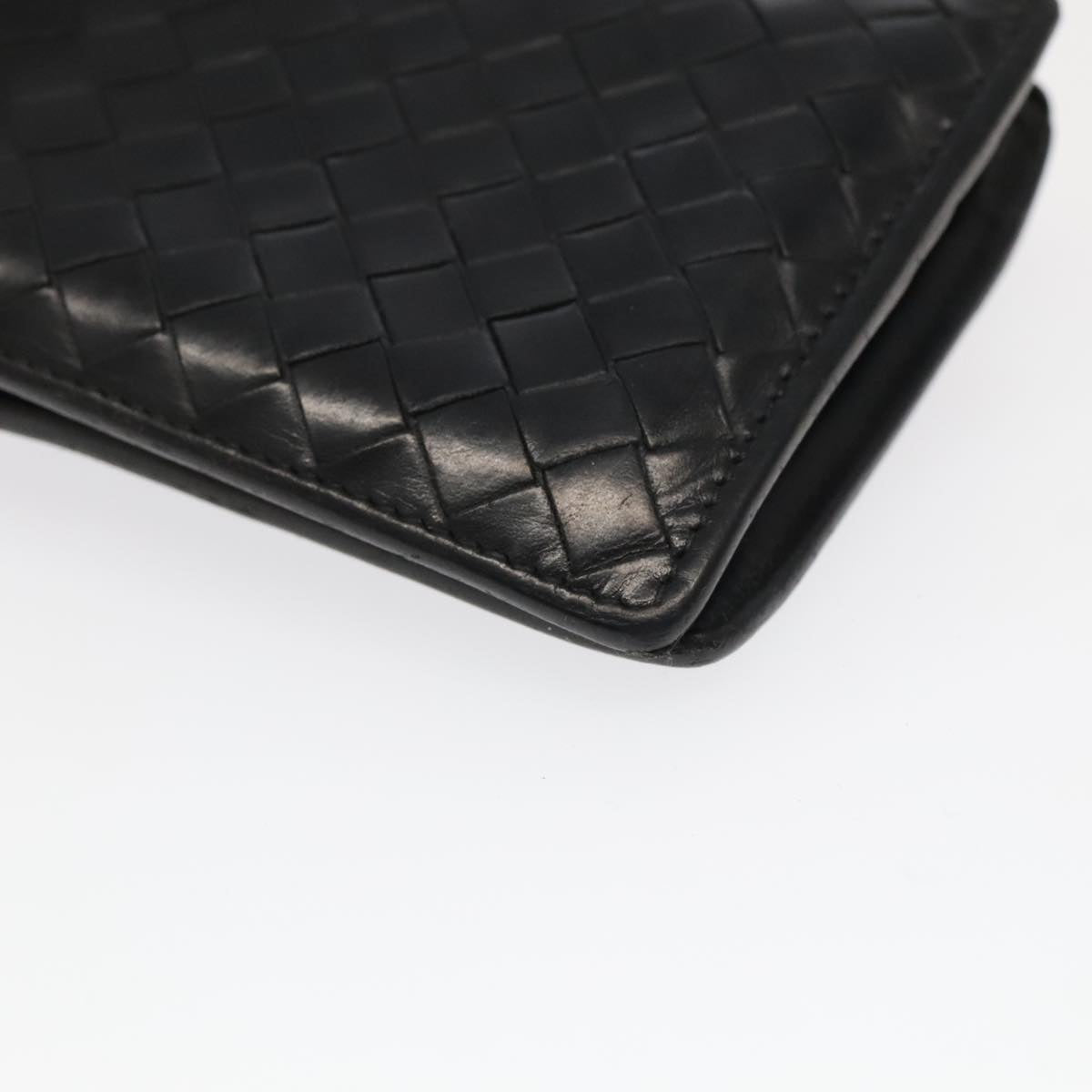 BOTTEGA VENETA INTRECCIATO Wallet Leather 4Set Black Brown Auth ac3299