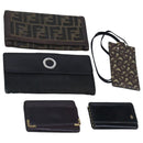CARTIER Bulgari Fendi Burberry Zucca Wallet Leather Canvas 5Set Auth ac3300-1