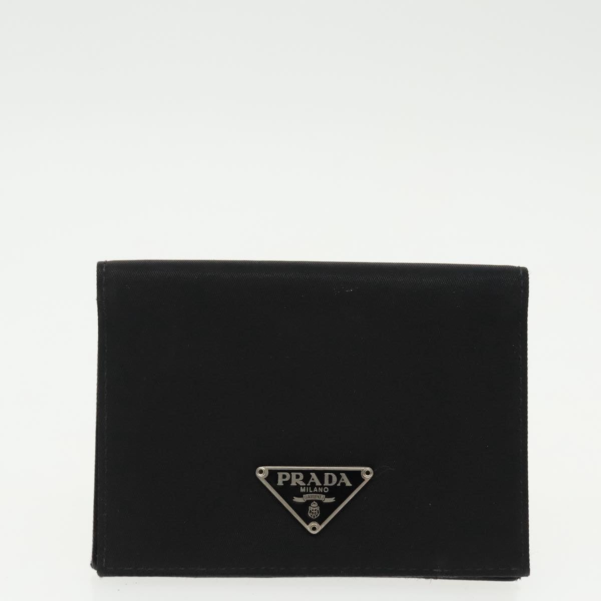 PRADA Wallet Nylon Leather 4Set Blue Black Auth ac3301