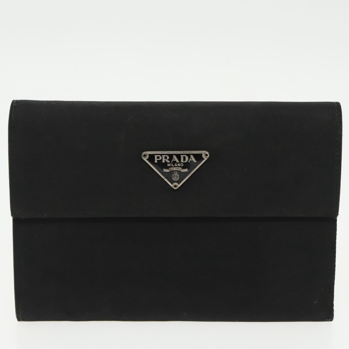 PRADA Wallet Nylon Leather 4Set Blue Black Auth ac3301