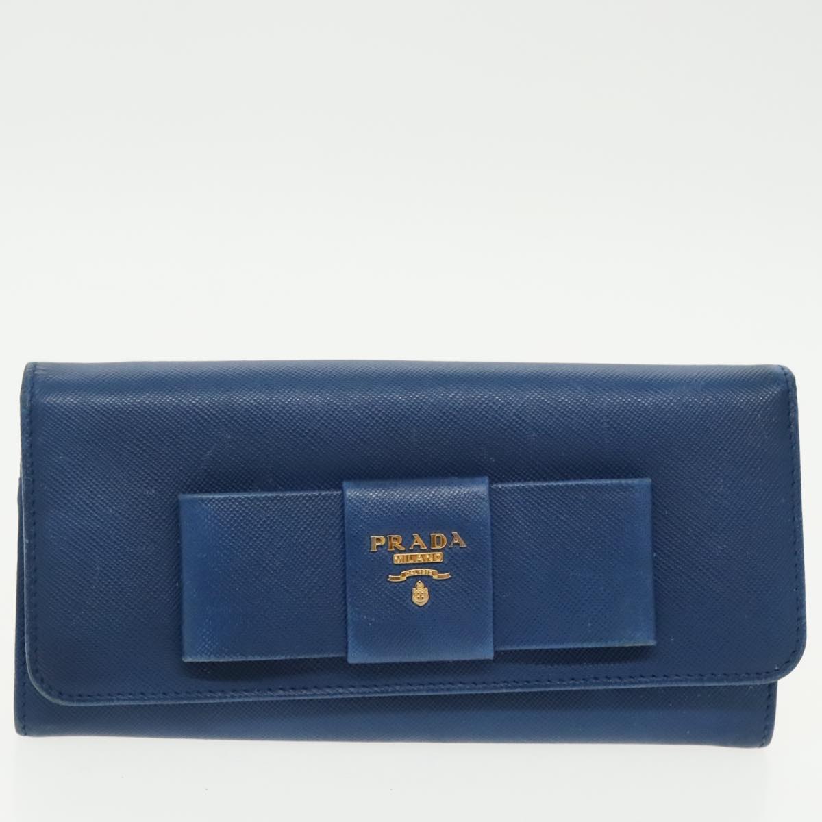 PRADA Wallet Nylon Leather 4Set Blue Black Auth ac3301 - 0