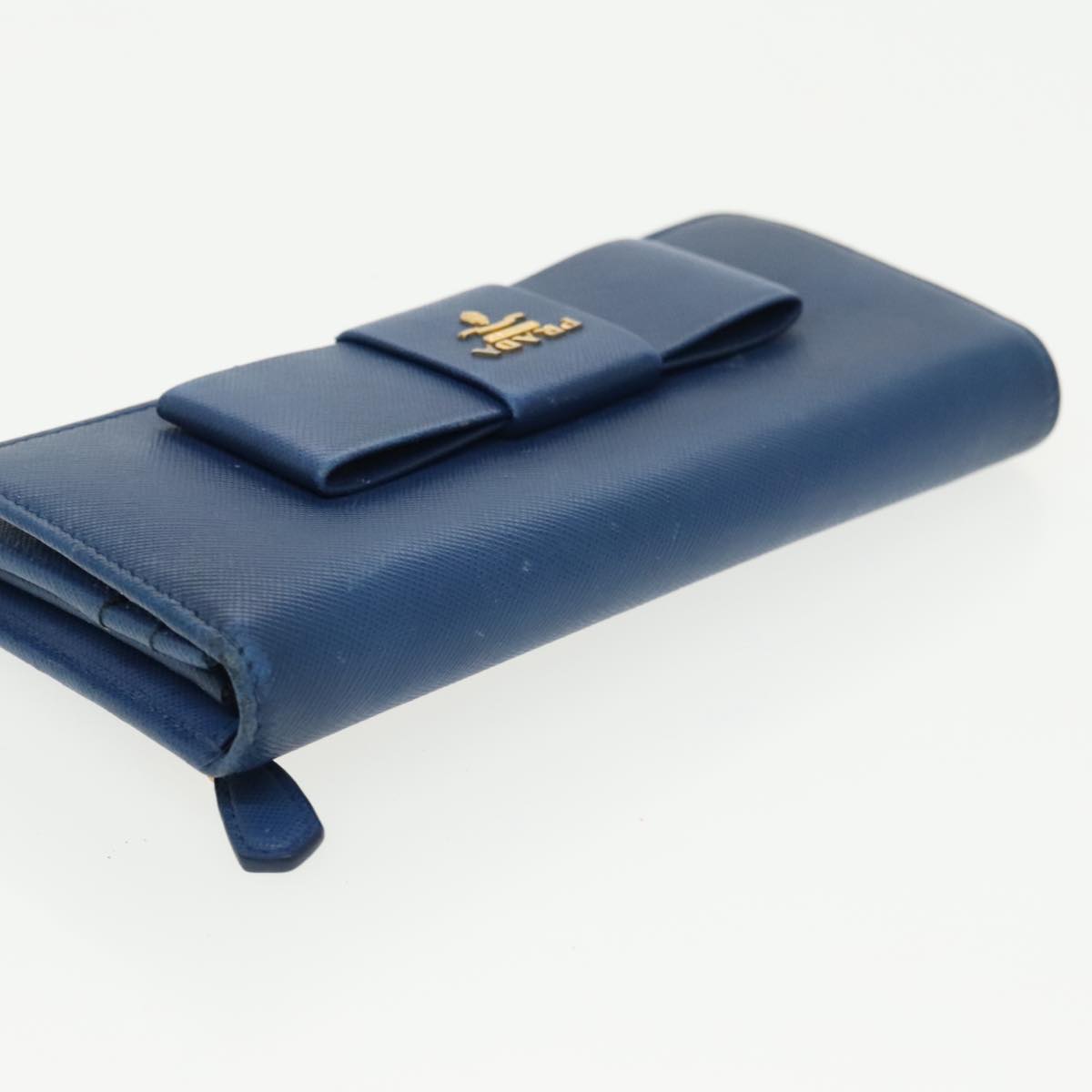 PRADA Wallet Nylon Leather 4Set Blue Black Auth ac3301