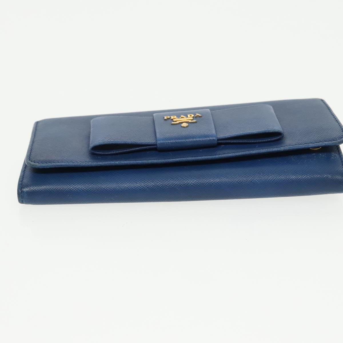 PRADA Wallet Nylon Leather 4Set Blue Black Auth ac3301