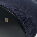 BURBERRY Nova Check Tote Bag Canvas Navy Silver Auth ac3310-15