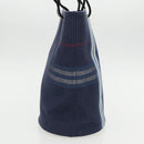 BURBERRY Nova Check Tote Bag Canvas Navy Silver Auth ac3310-3
