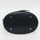 BURBERRY Nova Check Tote Bag Canvas Navy Silver Auth ac3310-5