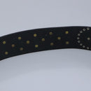 Gianni Versace Belt Leather metal 9.8"""""""" Black Gold Silver Auth ac3322-10